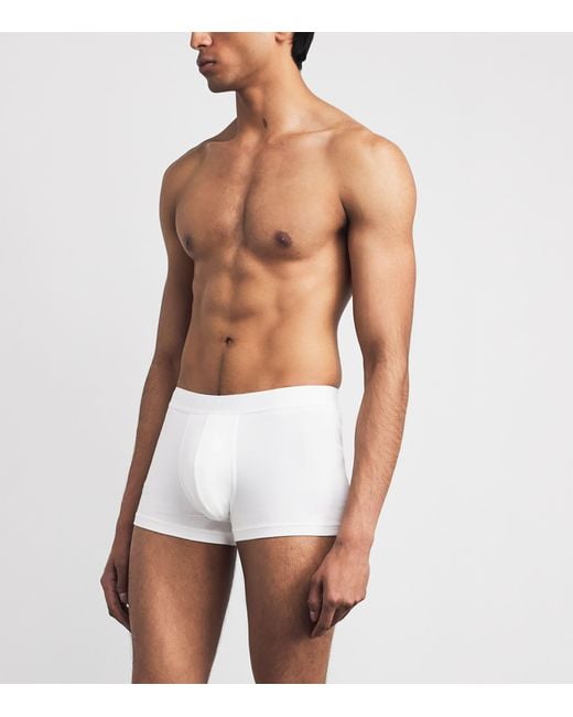 Boss White Organic Cotton Stretch Boxers for men