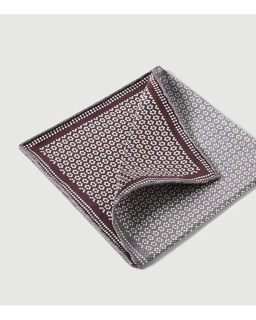 Brunello Cucinelli Black Silk Patterned Pocket Square for men