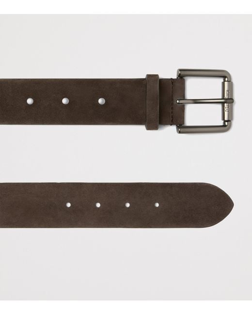 Max Mara Brown Suede Double-Buckle Belt