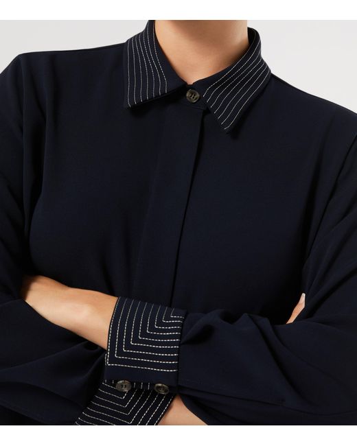 Marina Rinaldi Blue Embroidered Shirt