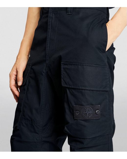 Stone Island Blue Ghost Piece Cargo Trousers for men