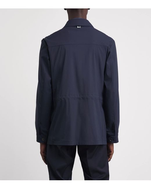 Corneliani Blue Virgin Wool-Blend Overshirt for men