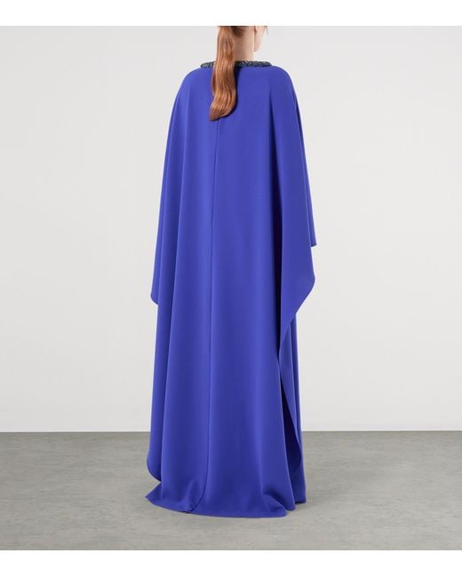 Marina Rinaldi Blue X Tony Ward Embellished-Neck Maxi Dress