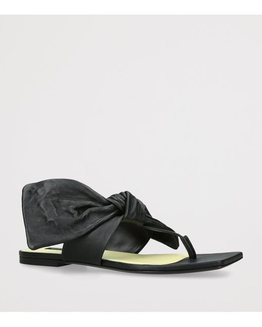 Givenchy Black Leather Boudoir Bow Sandals
