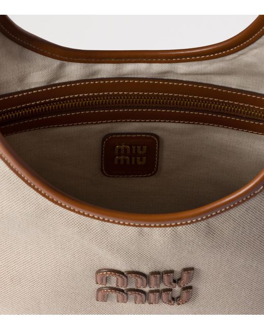 Miu Miu Natural Ivy Canva Tote Bag