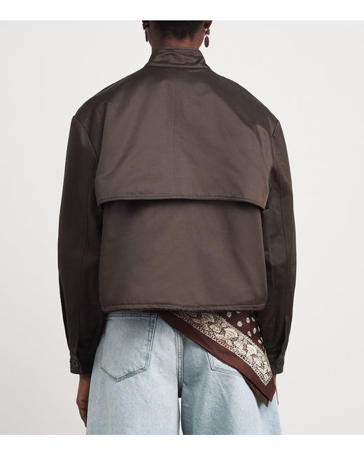 Claudie Pierlot Gray Satin-Effect Wide-Fit Jacket