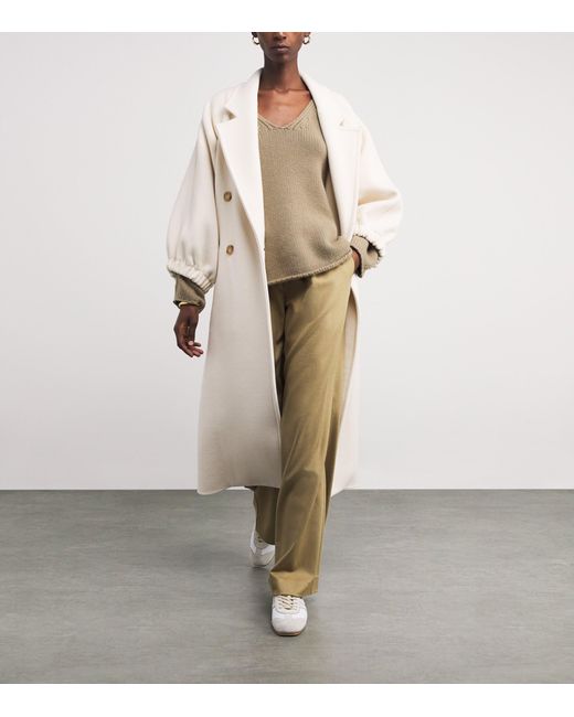 Soft Goat Natural Cashmere Puff-Sleeve Sweater