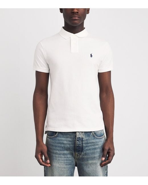Polo Ralph Lauren White Cotton Mesh Slim-Fit Polo Shirt for men