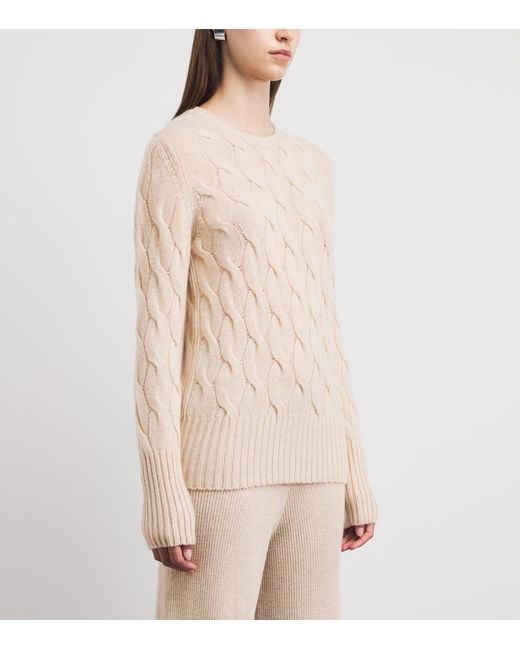 Johnstons Natural Cashmere Cable-Knit Sweater