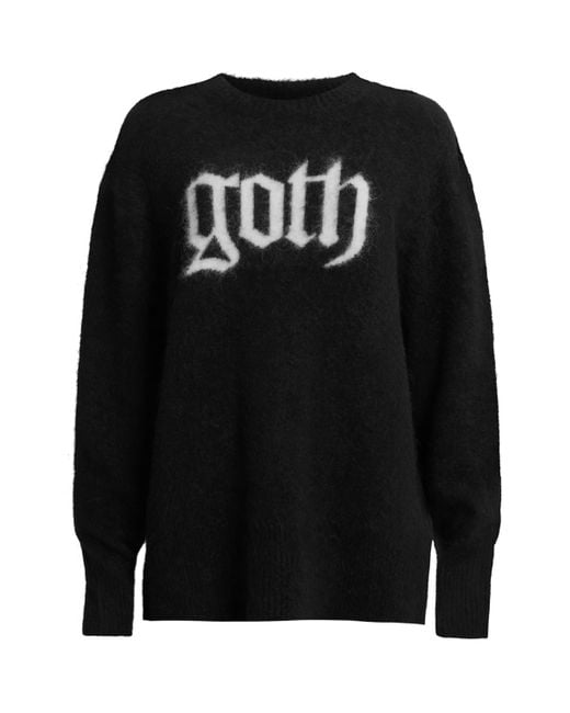 AllSaints Black Wool-Blend Goth Sweater