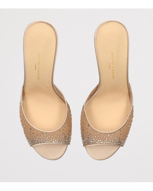 JENNIFER CHAMANDI Natural Embellished Guido Mules 85