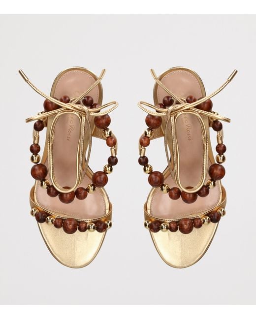 Gianvito Rossi Metallic Leather Embellished Pandawa Wrap Sandals 95