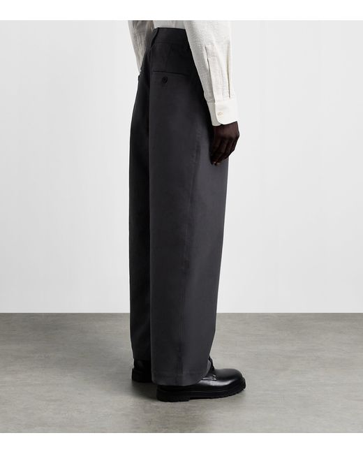 Studio Nicholson Blue Cotton Barrel-Leg Trousers for men