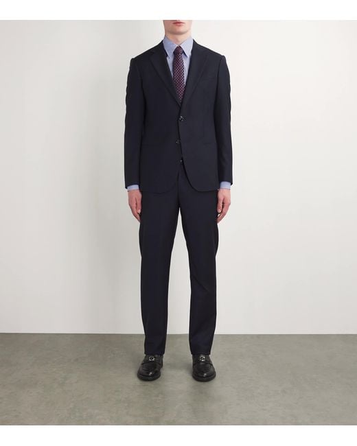 Giorgio Armani Blue Cotton Poplin Shirt for men