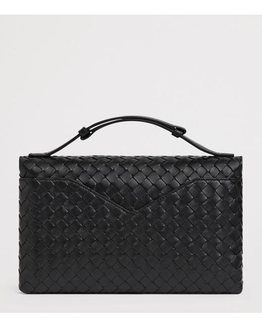 Bottega Veneta Black Lambskin Knot Lock Top-Handle Bag