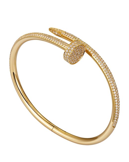 Cartier Metallic Yellow Gold And Diamond Juste Un Clou Bracelet