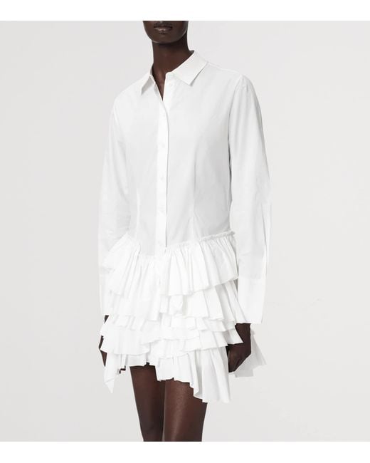AllSaints White Organic Cotton Kristi Shirt Dress
