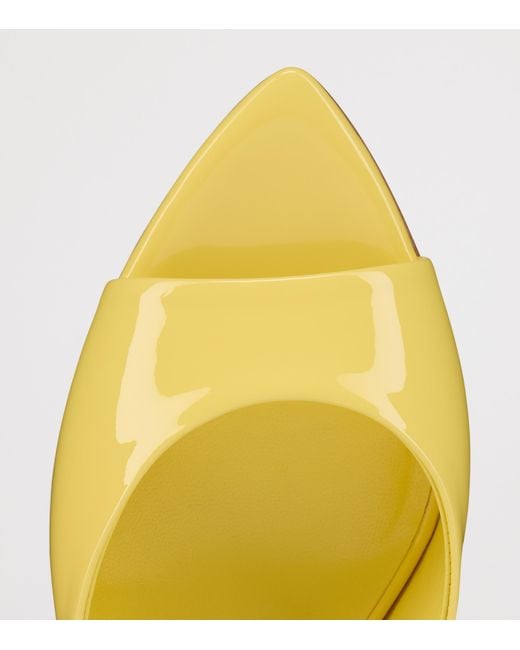 Christian Louboutin Yellow Miss Z Mule Patent Leather Mules 80