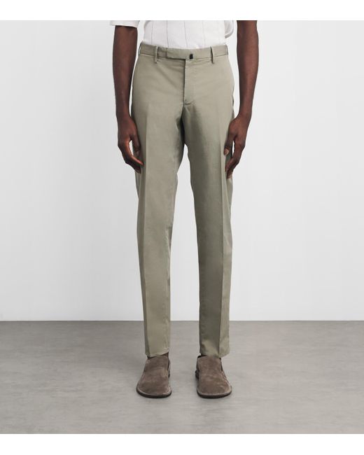 Slowear Gray Cotton Royal Batavia Slim Chinos for men