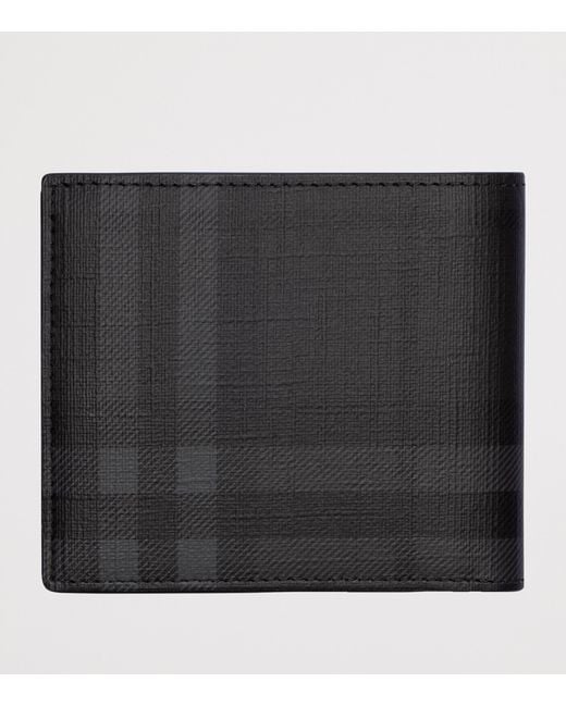 Burberry Black City Check Bifold Wallet for men