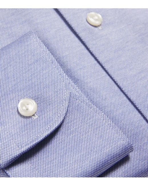 Eton of Sweden Blue Cotton Filo Di Scozia Slim Shirt for men