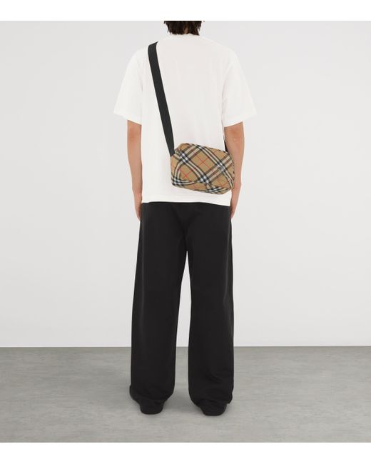 Burberry Gray Check Cross-Body Bag for men