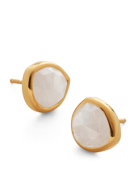 Monica Vinader Metallic Vermeil And Moonstone Mv Siren Stud Earrings