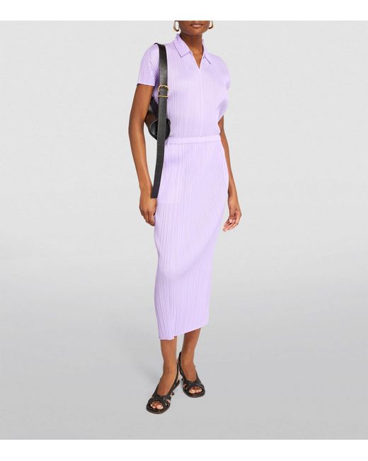 Pleats Please Issey Miyake Purple Monthly Colors April Maxi Skirt