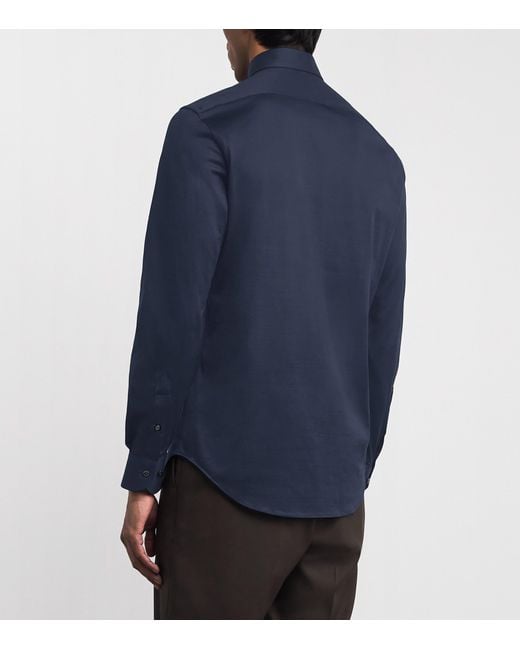 Pal Zileri Blue Cotton Jersey Shirt for men