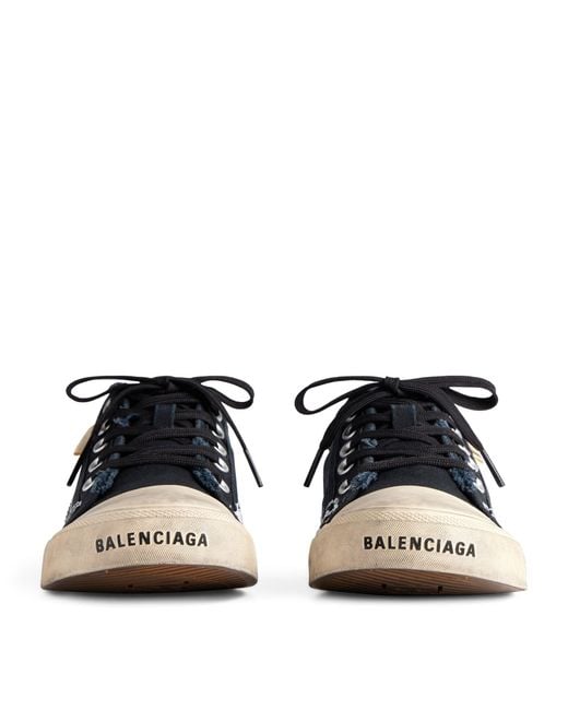 Balenciaga Black Paris Logo-print Sneakers for men