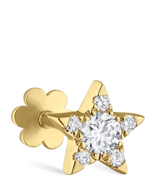 Maria Tash Metallic Diamond Star Threaded Stud Earring