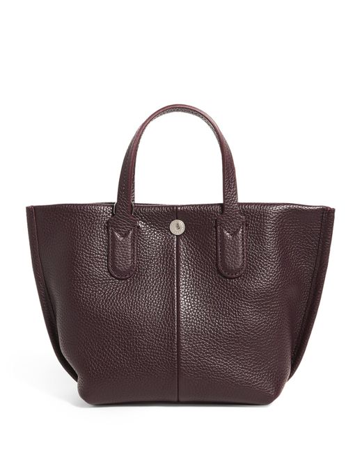 Longchamp Purple Extra-Small Leather Essential Top-Handle Bag