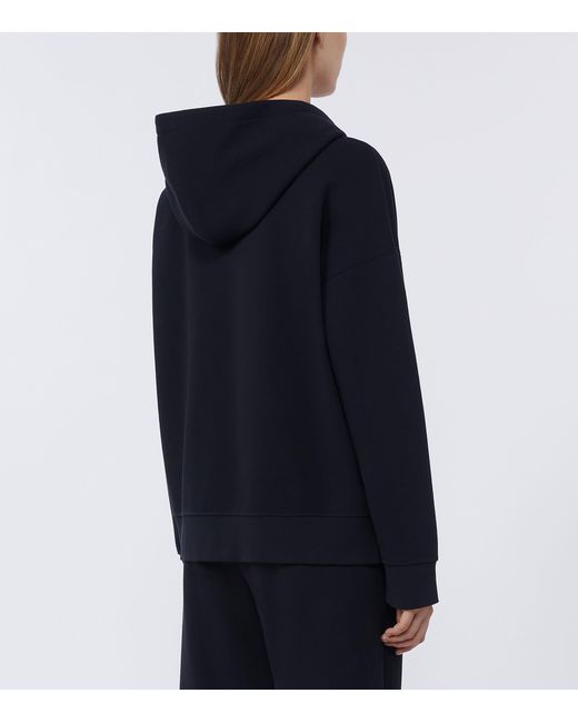 Max Mara Black Cotton-Blend Zip-Up Hoodie