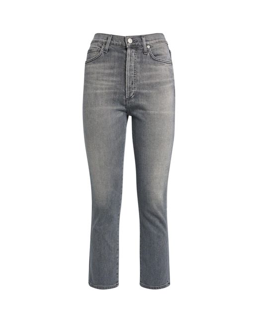 Citizens of Humanity Gray Olivia High-rise Slim Crop Jeans