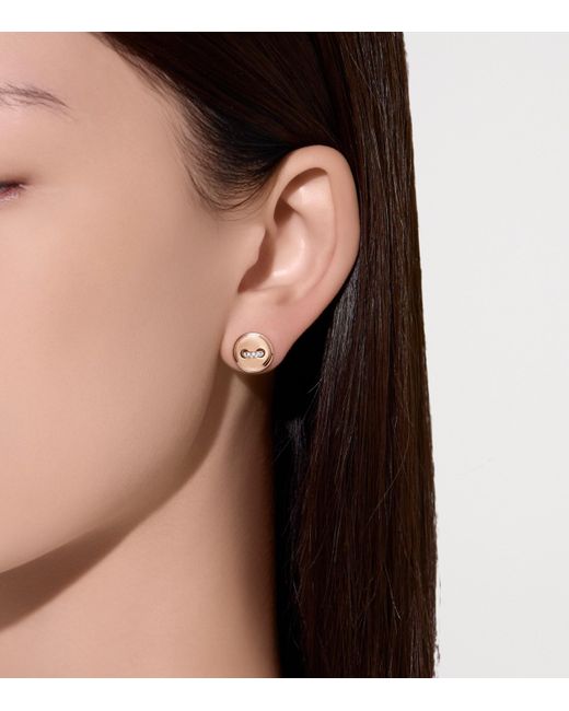 Pomellato Metallic And Diamond Pom Pom Dot Stud Earrings