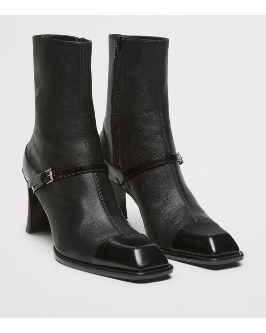 McQueen Black Leather Niko Ankle Boots 70