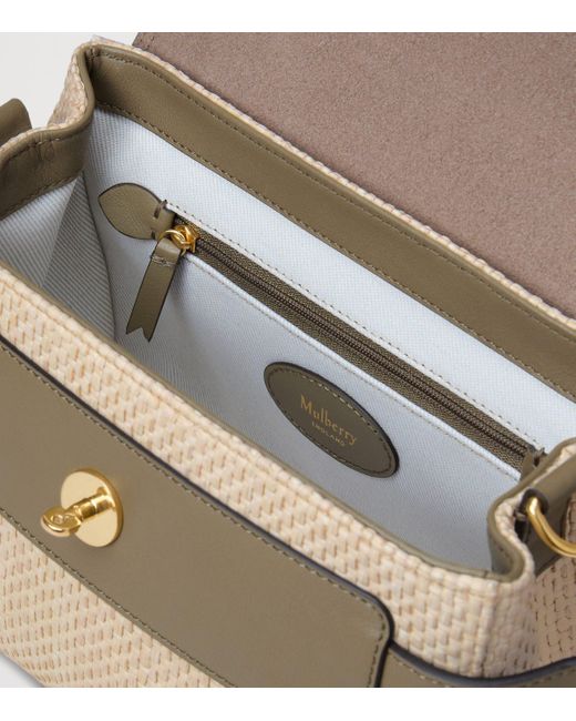 Mulberry Metallic Mini Raffia And Leather Alexa Satchel