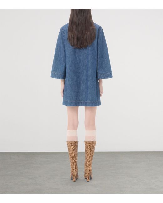 Valentino Blue Denim Shift Mini Dress