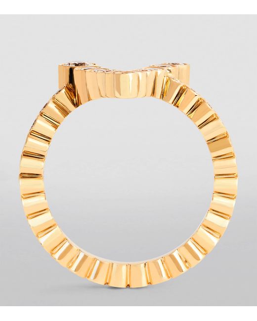 Sophie Bille Brahe Metallic And Diamond Ensemble 'V' Ring