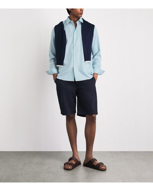 Vilebrequin Blue Wool-Blend Rayures Shirt for men