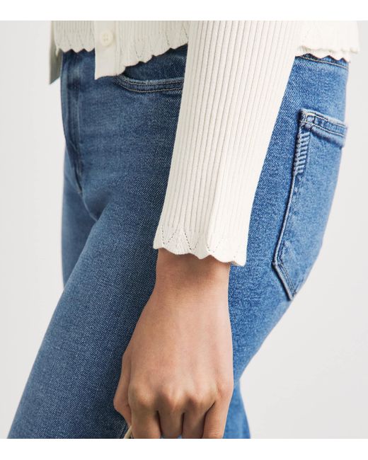 PAIGE White Knitted V-Neck Crimson Cardigan