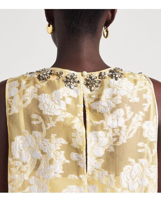Cinq À Sept Metallic Organza Jacquard Florence Midi Dress