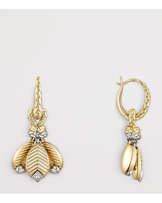 Cartier Metallic And Diamond Grain De Café Drop Earrings