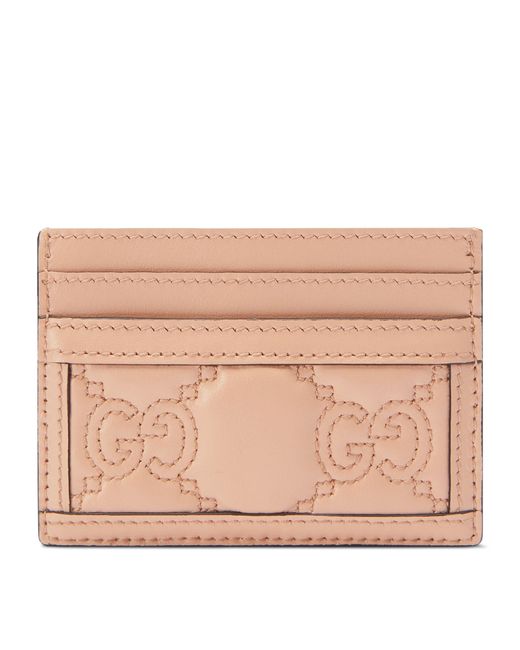 Gucci Pink Matelassé Leather Gg Card Holder
