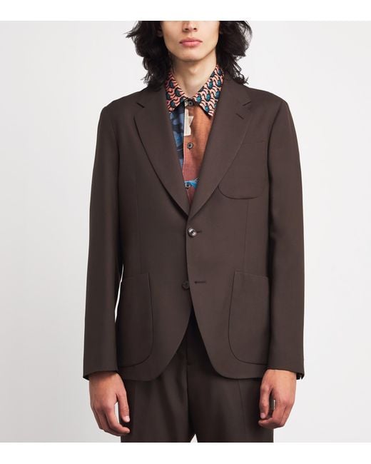 Paul Smith Brown Wool Patch-Pocket Blazer for men