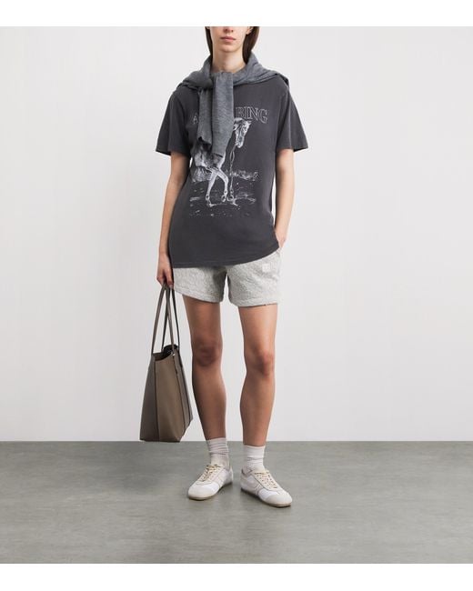 Anine Bing Black Cotton Lili Graphic T-Shirt