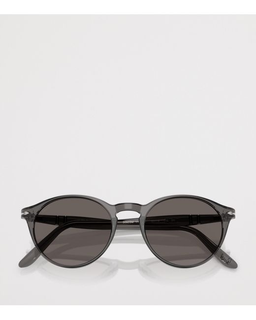 Persol Gray Po3092Sm Round Sunglasses for men