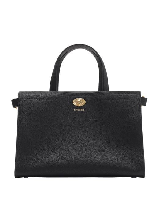 Burberry Black Small Calfskin Cotswolds Tote Bag