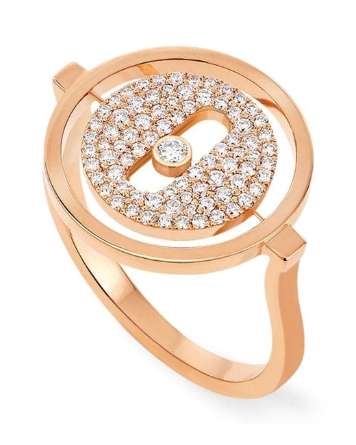 Messika White Rose Gold And Diamond Lucky Move Ring