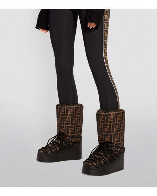 Fendi Fun Fur Snow Boots in Black - Lyst